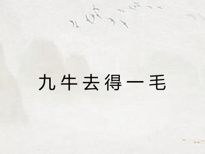 九牛去得一毛