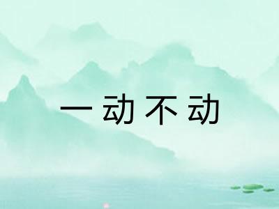 一动不动