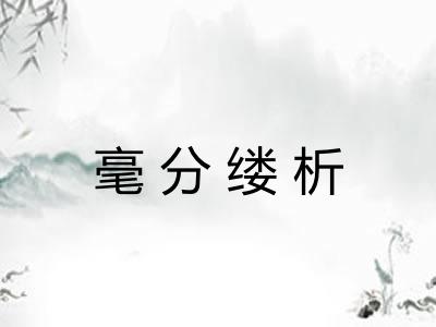 毫分缕析