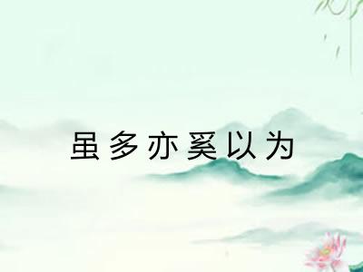虽多亦奚以为