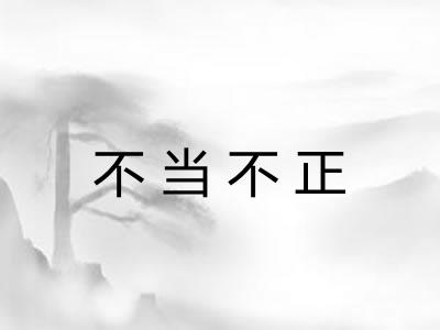 不当不正