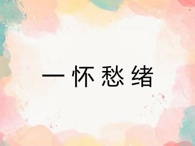 一怀愁绪