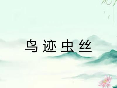 鸟迹虫丝
