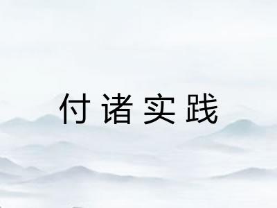 付诸实践