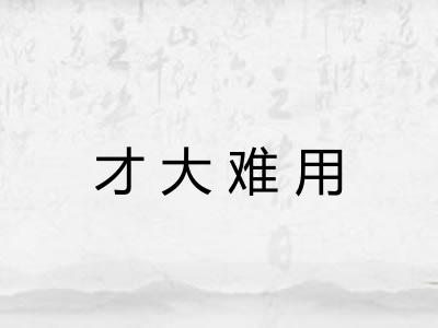 才大难用