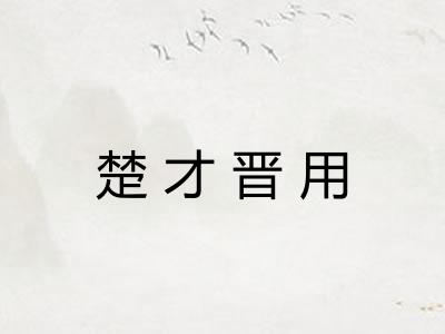 楚才晋用