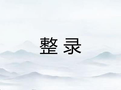 整录