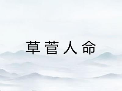 草菅人命