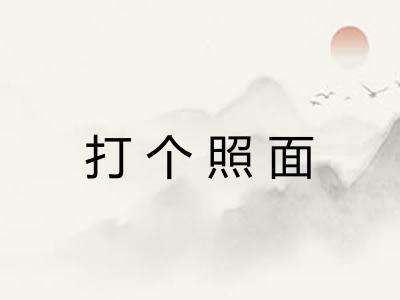 打个照面