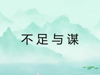 不足与谋