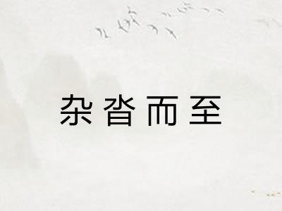 杂沓而至