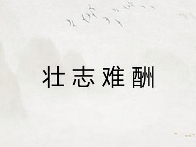 壮志难酬