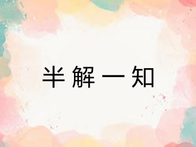 半解一知