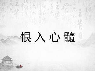 恨入心髓