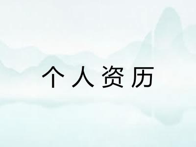个人资历