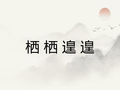 栖栖遑遑