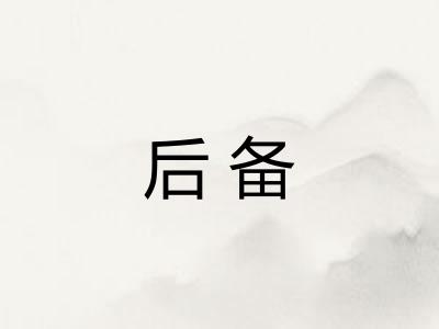 后备