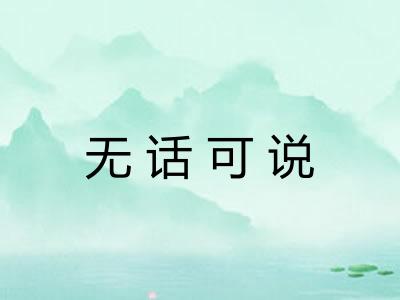 无话可说