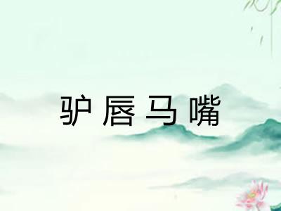 驴唇马嘴
