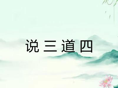 说三道四