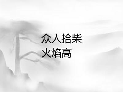 众人拾柴火焰高