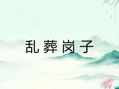 乱葬岗子