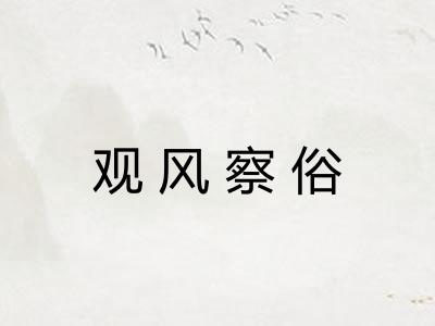 观风察俗