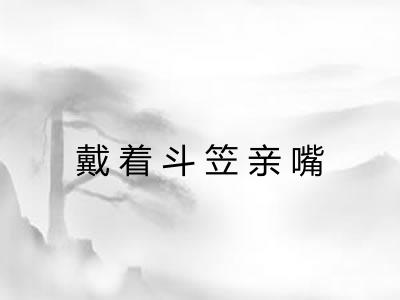 戴着斗笠亲嘴