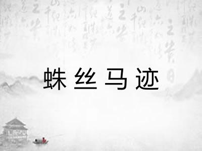蛛丝马迹