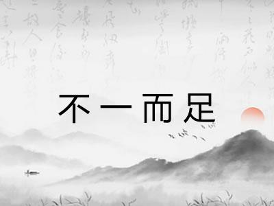 不一而足
