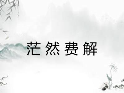 茫然费解