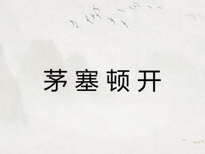 茅塞顿开