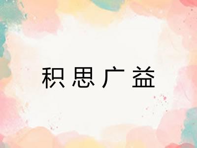积思广益
