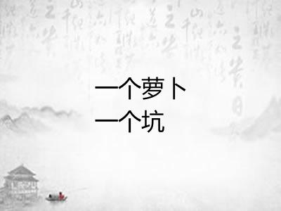一个萝卜一个坑