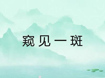 窥见一斑
