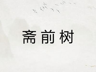 斋前树