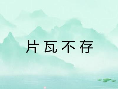 片瓦不存