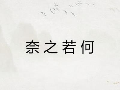 奈之若何