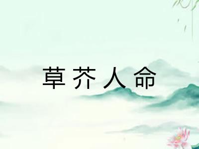 草芥人命