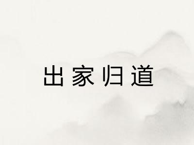 出家归道