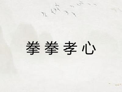 拳拳孝心