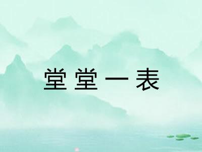 堂堂一表 堂堂一表