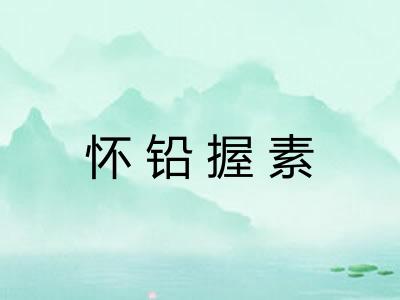 怀铅握素