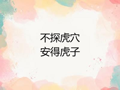 不探虎穴安得虎子