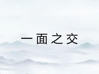 一面之交