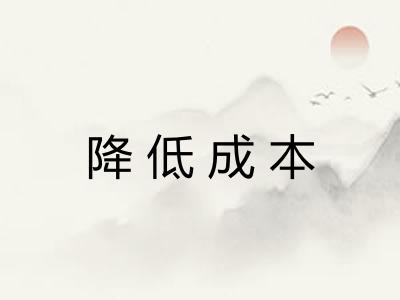 降低成本
