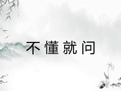 不懂就问