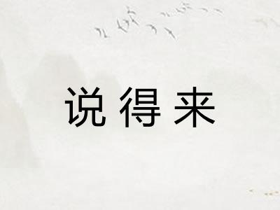 说得来