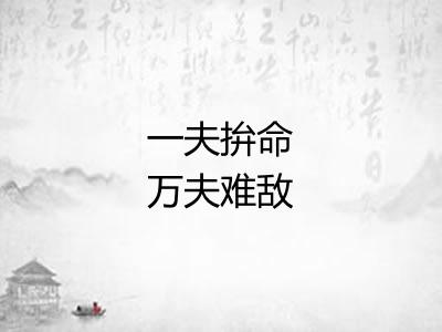 一夫拚命万夫难敌