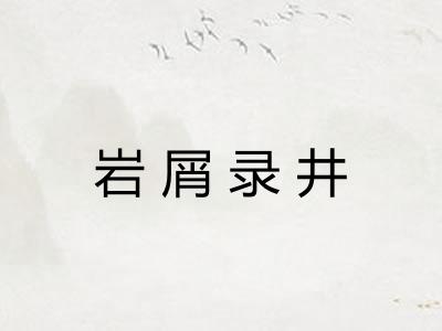 岩屑录井